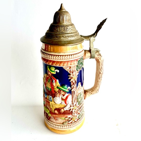 Vintage Gerz W Germany Lidded Beer Stein Collectible - Picture 1 of 8
